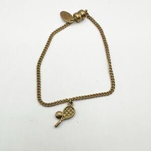 American Girl Vintage Bracelet Tennis Racket Ball Charm Child Girls Collectible